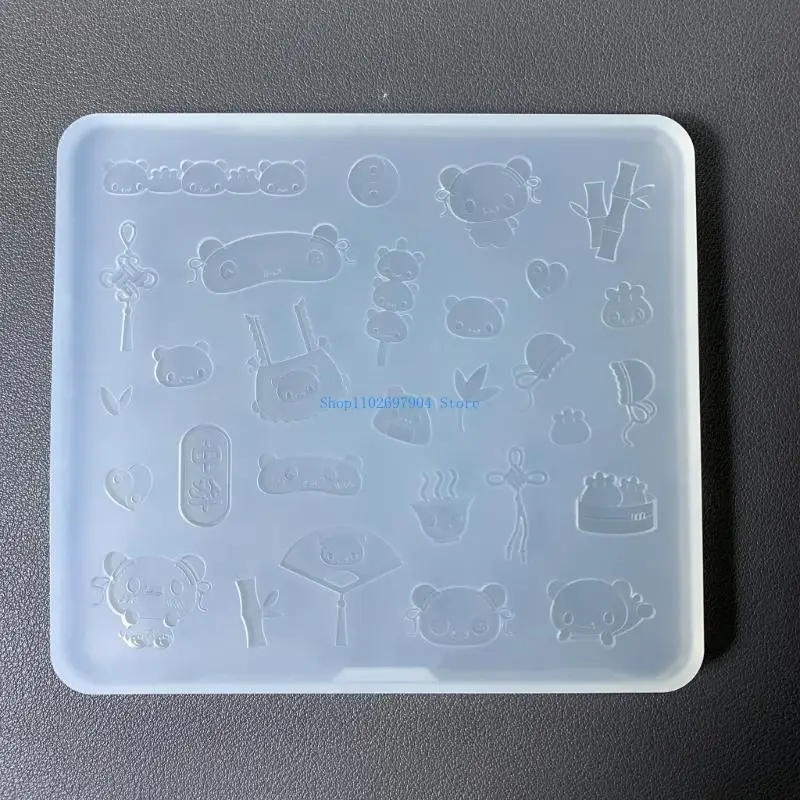 N7YF Silicone Mold for Panda Shaped Accessories Epoxy Accessory Jewelry Making Tool