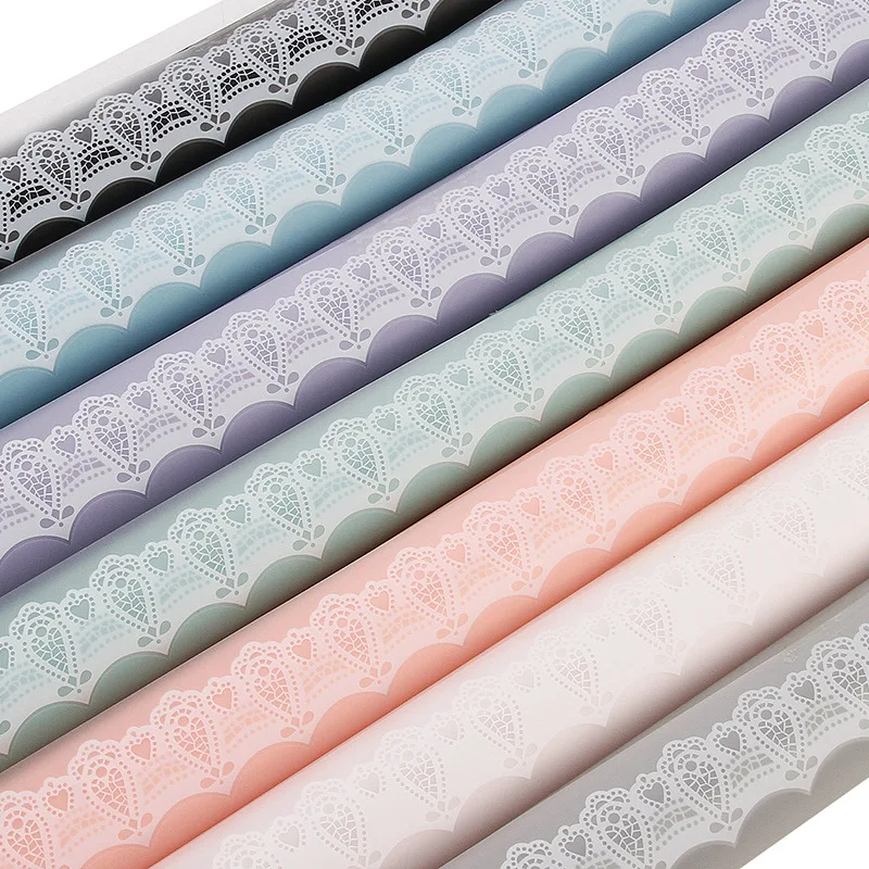  Flower Bouquet Wrapping Paper Lace Edging Mist Finish Semi-Transparent Morning Fog Soft Light 20 Sheets Floral Design