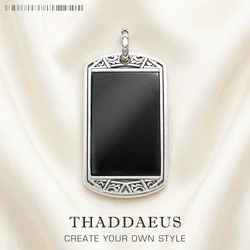 Pendant Ornamentation Dog Tag Brand New Vintage Fine Jewelry Europe 925 Sterling Silver Accessories Gift For Men
