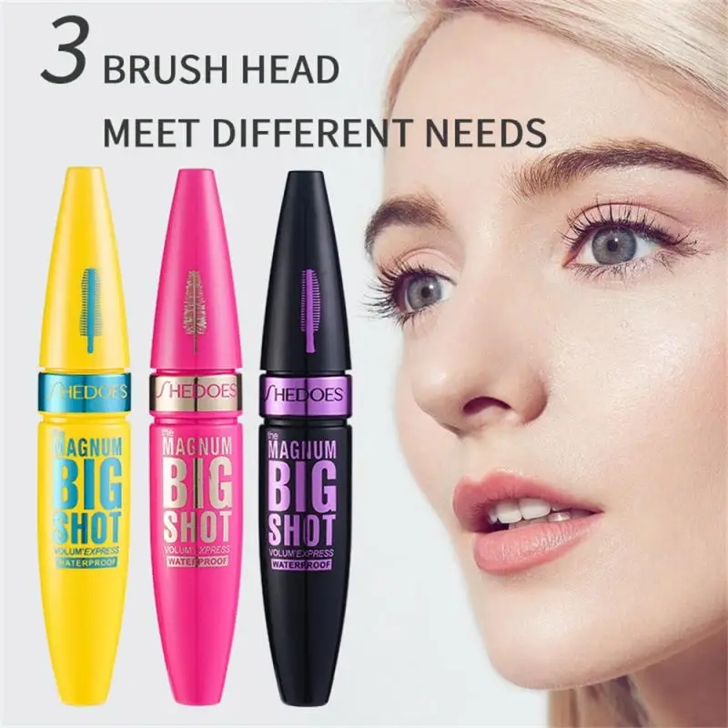 1 PCS Eyelash Mascara Waterproof Mascara Thick Fiber Long Curl Silicone Brush Mascara Makeup Kit Long Lasting Natural Curling