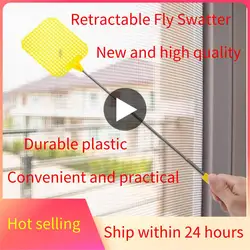 26cm Telescopic Fly Swatters Retractable Manual Plastic Fly Swatter Extendable Flyswatter With Long Pole Can Extend