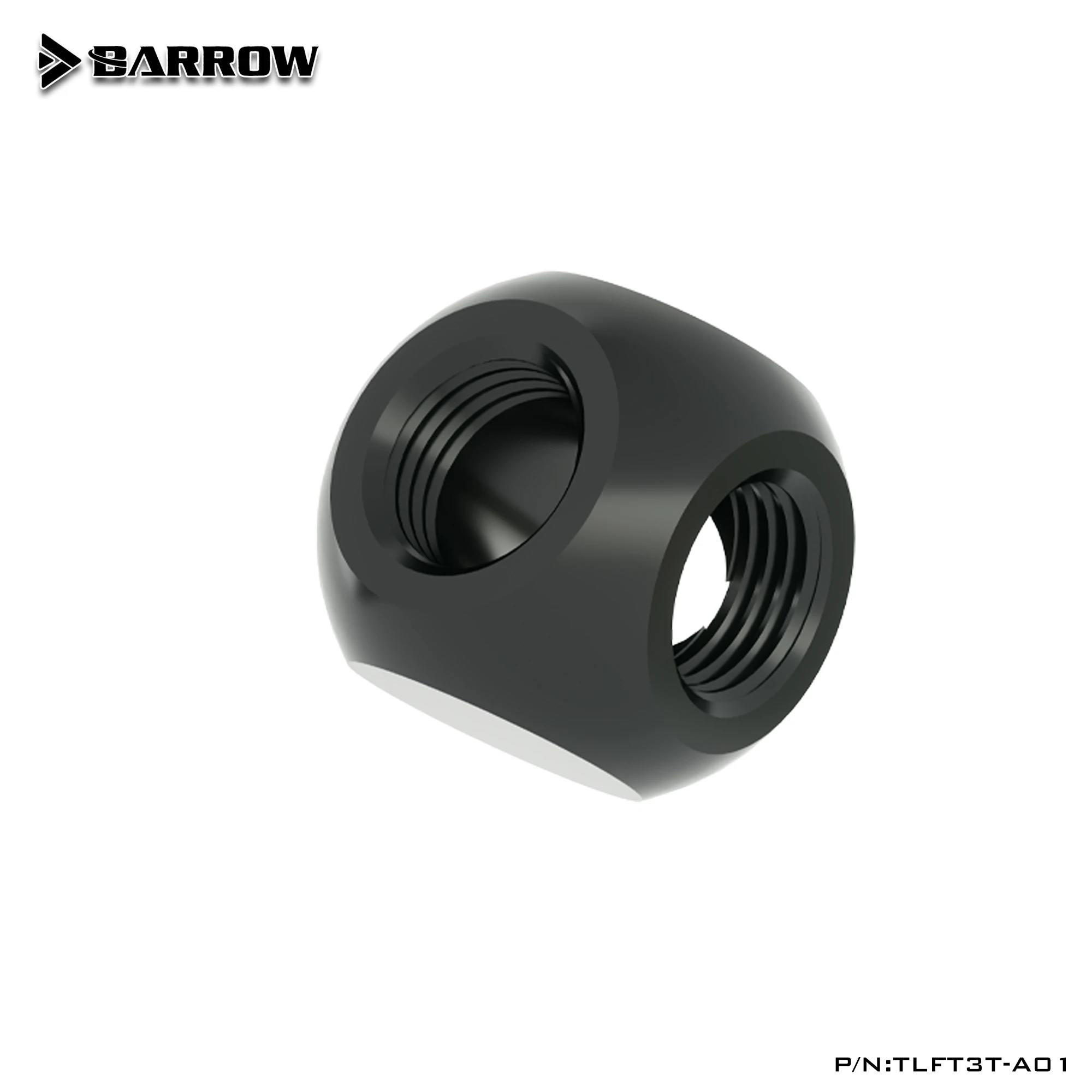 BARROW G1/4 "3 Cara Konektor Distributor Kubik, DIY Komputer Cairan Pendingin Membangun Adaptor Hitam/Cerah Perak/Putih/Emas, TLFT3T-A01