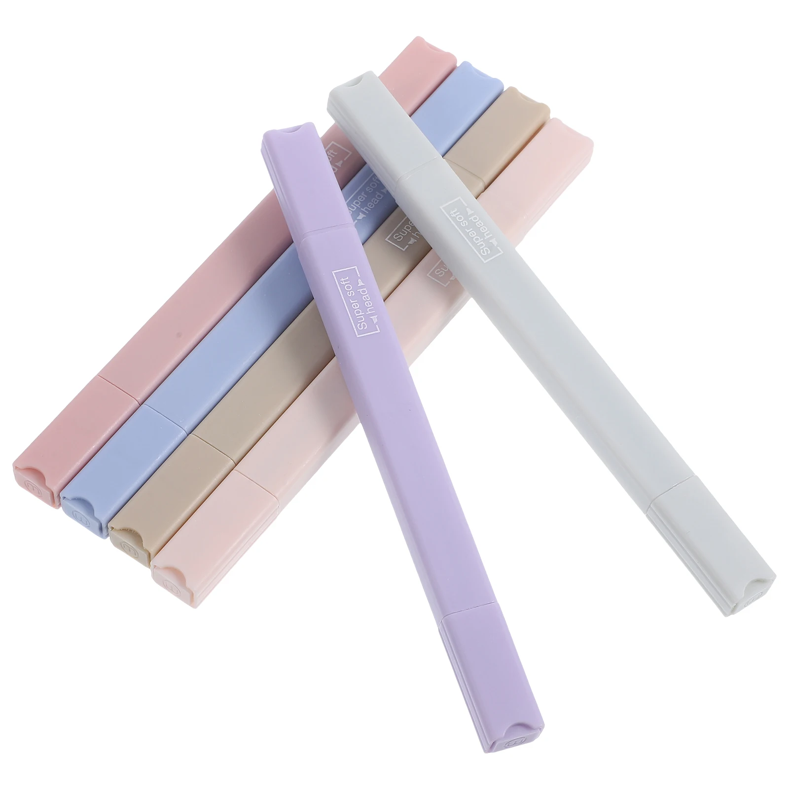 

6 Pcs Highlighter Aesthetic Pens Fashionable Small Plastic Multi Color Marker Student