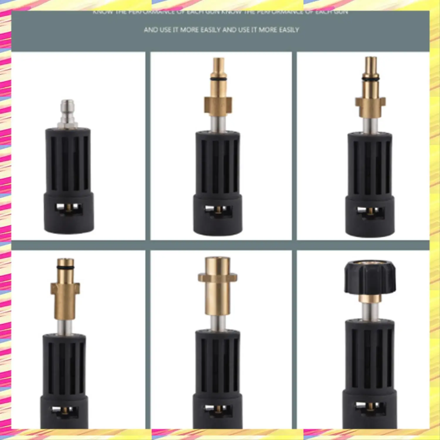 ABJJ Suitable For KARCHER K2 Series Conversion Joint 1/4 Quick Plug Union High Pressure Washer Car Wash Nozzle Accessories