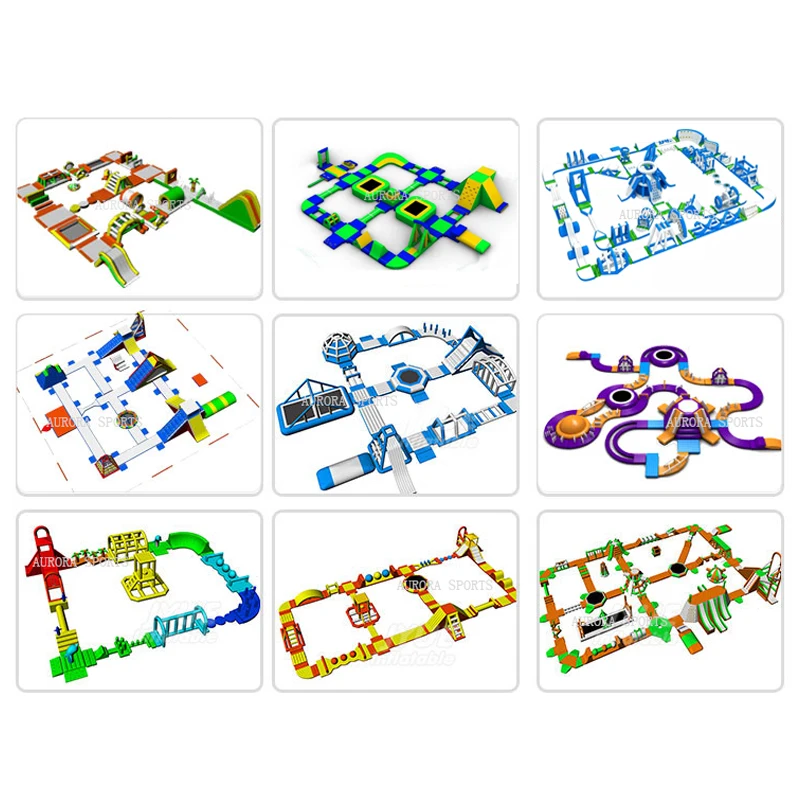 Custom Commercial Inflatable Outdoor Water Park PVC Floating Water Play  Equipment Park Inflatable Popular  Amusement Water Park