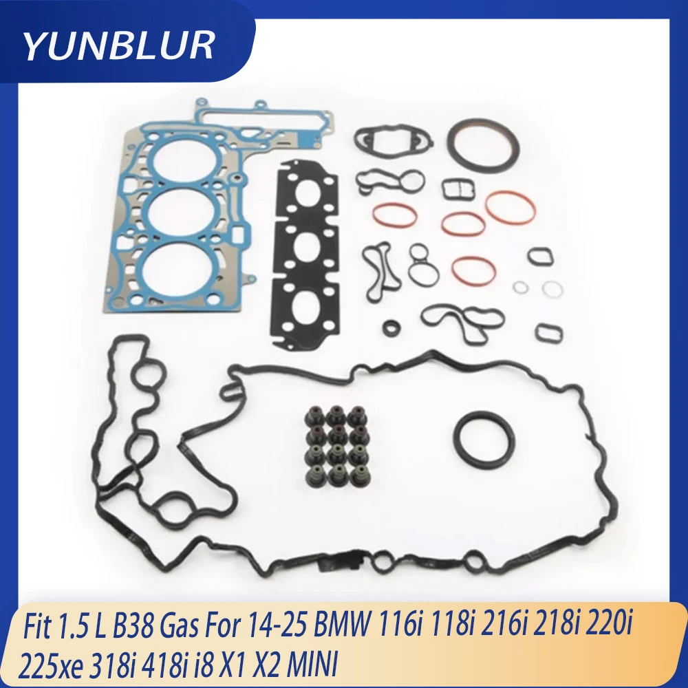 

Engine Parts Full Gasket Set Fit 1.5 L B38 Gas For 14-25 BMW 116i 118i 216i 218i 220i 225xe 318i 418i i8 X1 X2 MINI