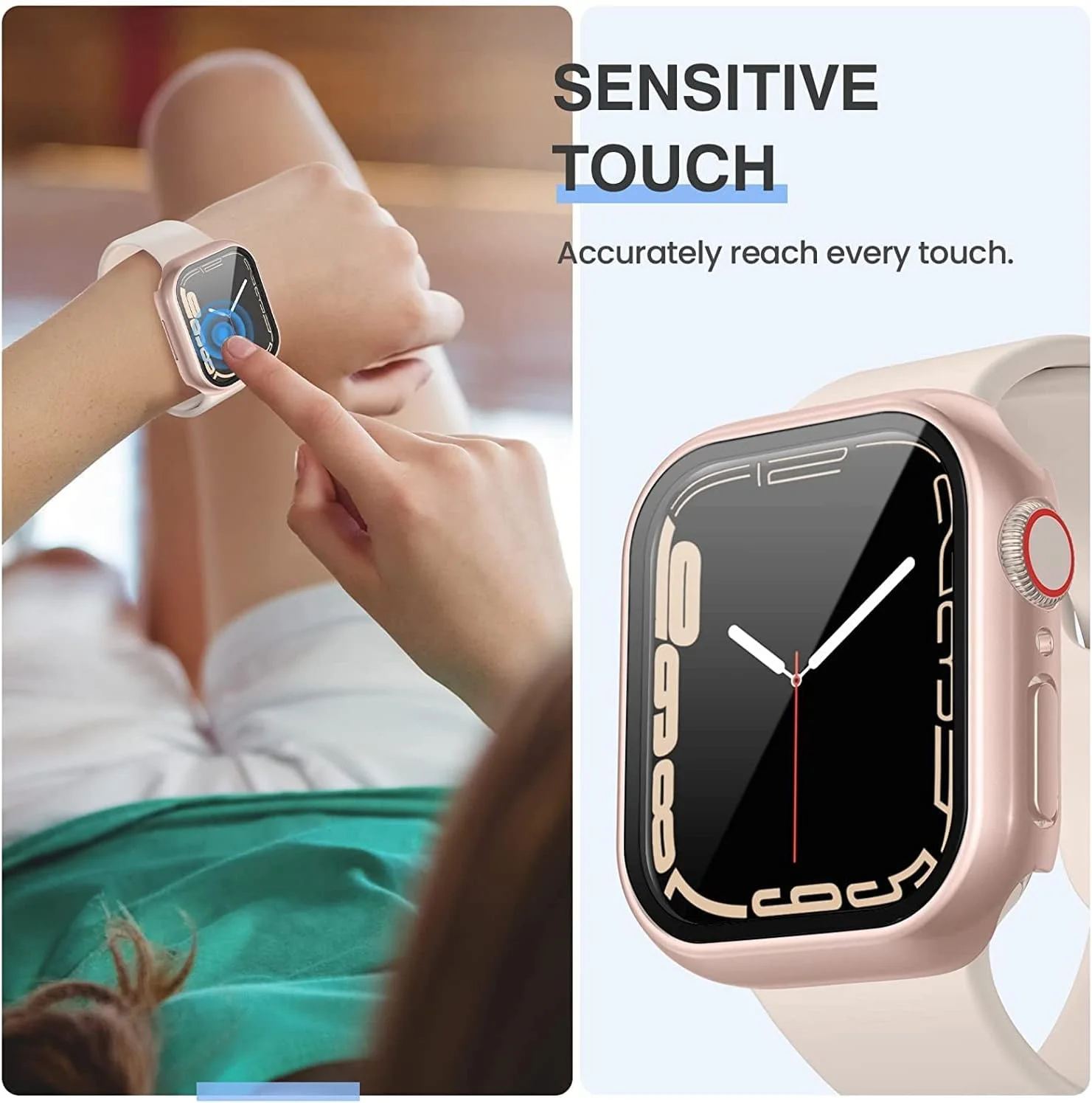 3pcs Watch Case+Glass for Apple Watch 40/41/42/44/45/46mm Scratch-resistant full-coverage protective case for Series11 10 987654 image 4