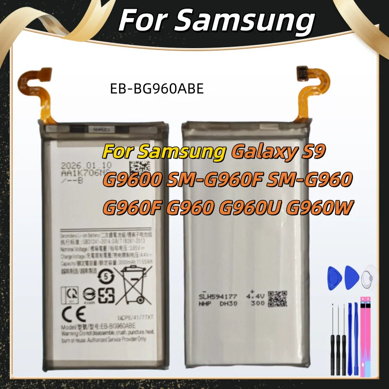 

High Quality 3000mAh EB-BG960ABE Battery For Samsung GALAXY S9 G9600 G960F SM-G960 + Free Tools