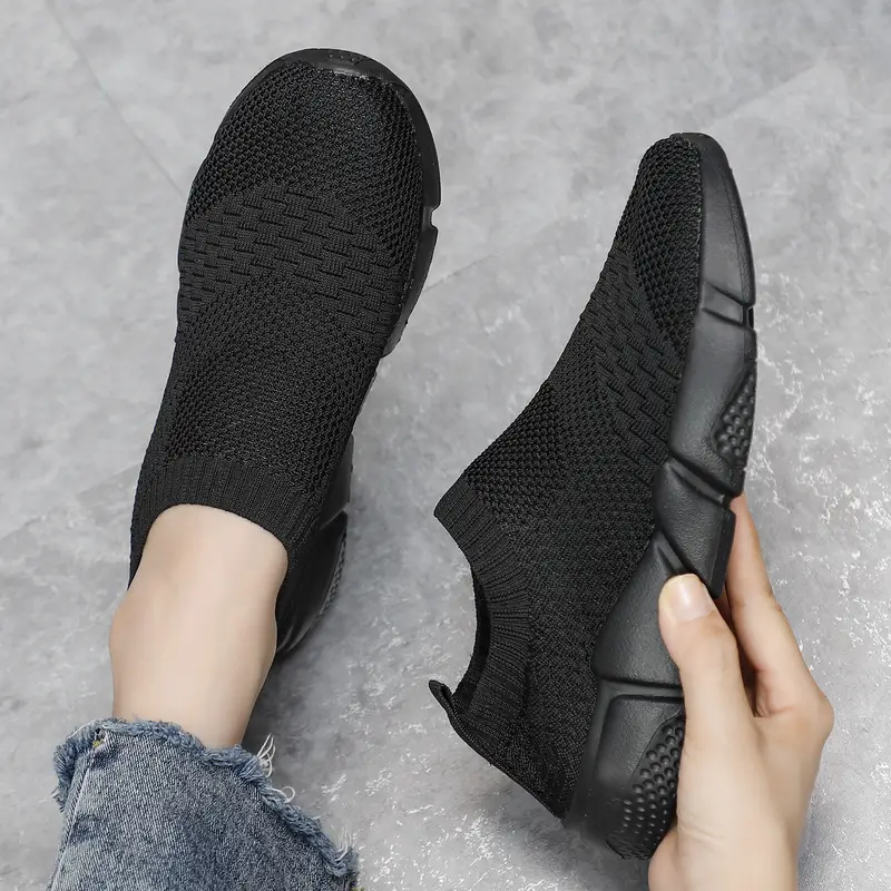Sneakers Women Shoes Knitting Sock Sneakers Women Slip On Laides Walking Shoes for Woman Loafers Flats Tenis Famela Plus Size - Image 2