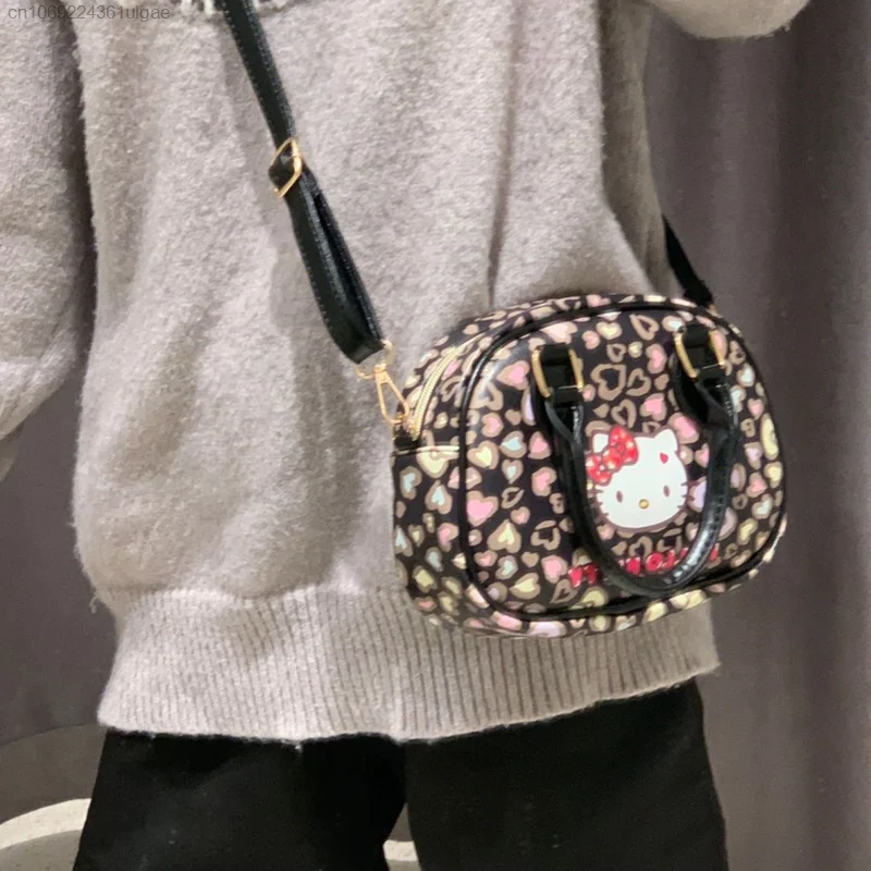 Sanrio Hello Kitty New Luxury Handbags For Women Cartoon Leopard Messenger Bag Y2k Fashion Crossbody Shoulder Bags Female Totes