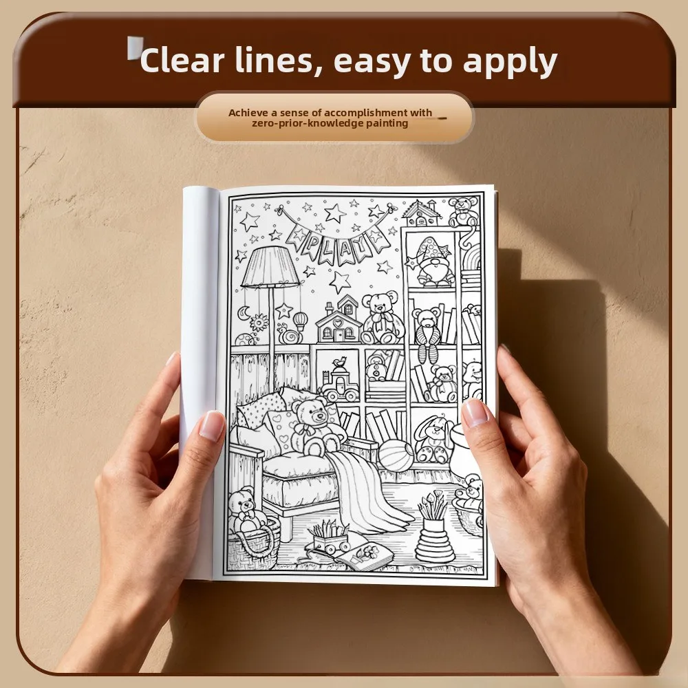 Creative Haven Coloring Book Cozy Reading Room Dog Cat Cottage Interior Stress Relief Drawing Gift For Adults