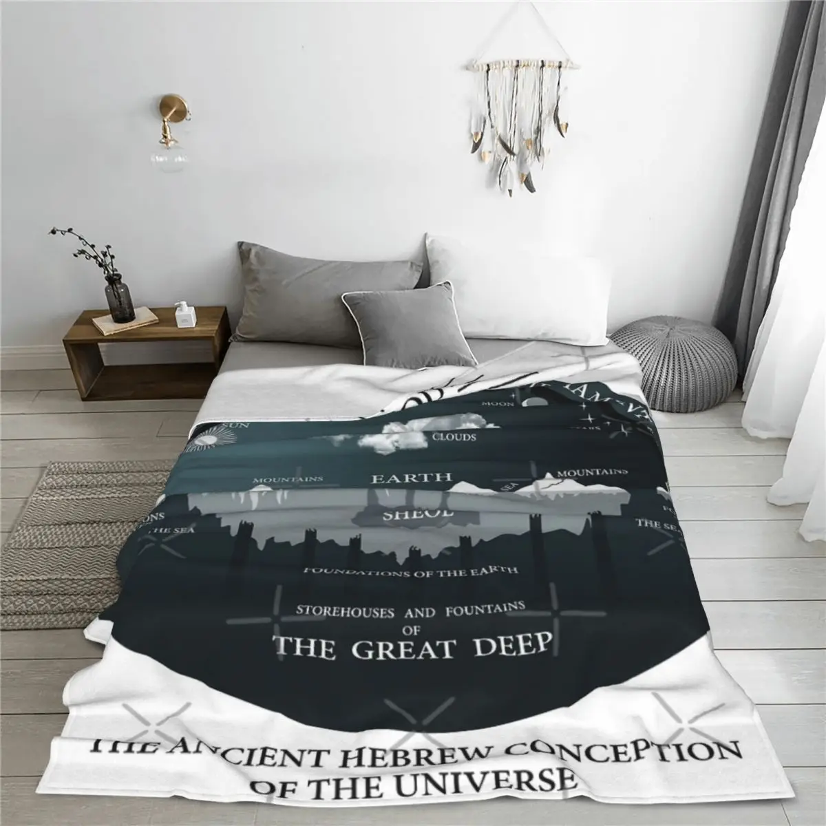 Покрывало на кровать с изображением плоской земли, древнего иврита, универсальное одеяло, мягкие пушистые одеяла для гостиной, Ins ветер