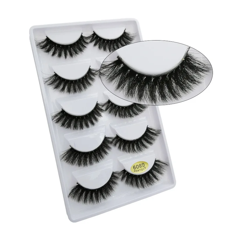 5 Pairs 3D Mink False Eyelashes H13, Soft Eyelash Extension Natural Eyelashes Makeup Lashes Wholesale G800, G806