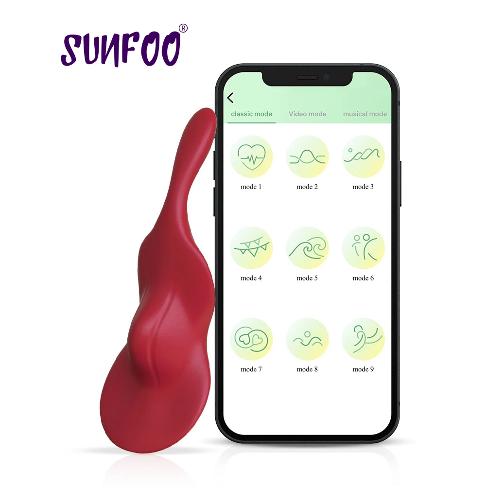 

SUNFOO Wireless Bluetooth APP Controlled Wearable Love Egg for women Violin Vibrator Female Clit Massager Sex Toys for Couples