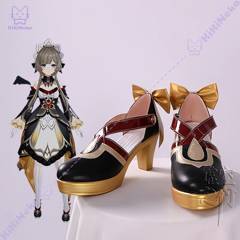 게임 Genshin Impact Sandrone 코스프레 신발 Sandrone 코스프레 부츠 할로윈 콤이콘 역할 놀이 소품 성인 여성용