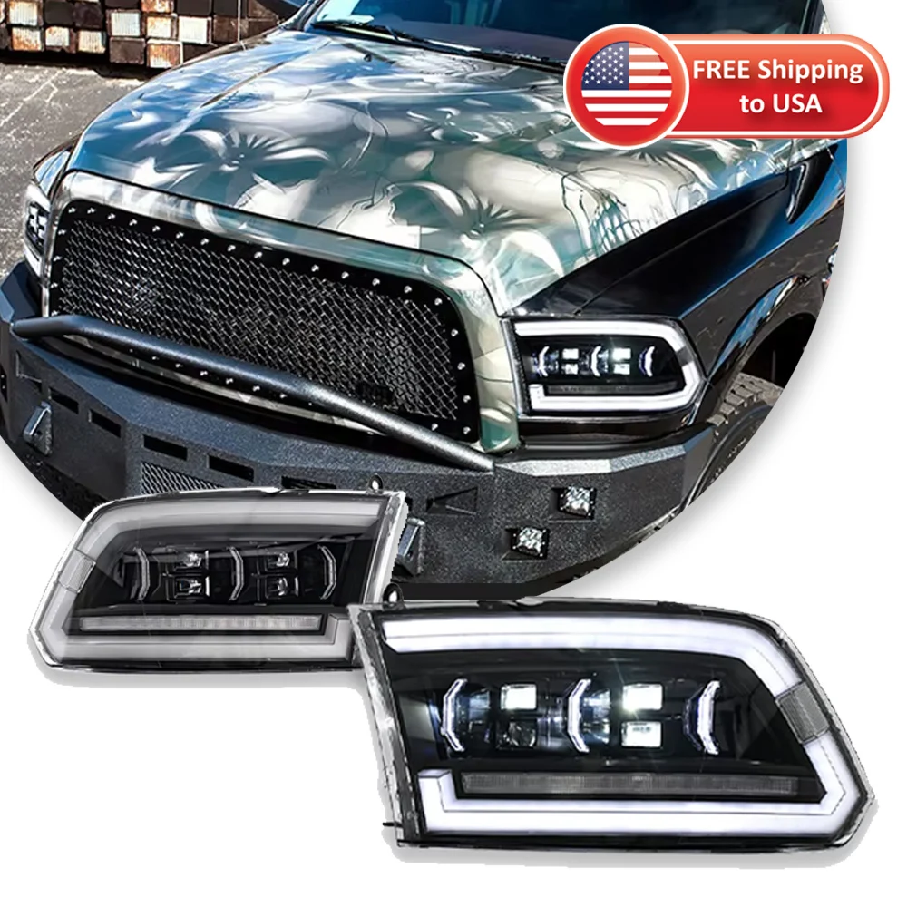 

Автомобильные фары для Dodge Ram 1500 2500 2009-2018, светодиодные фары для проектора, дневные ходовые огни, автомобильные аксессуары