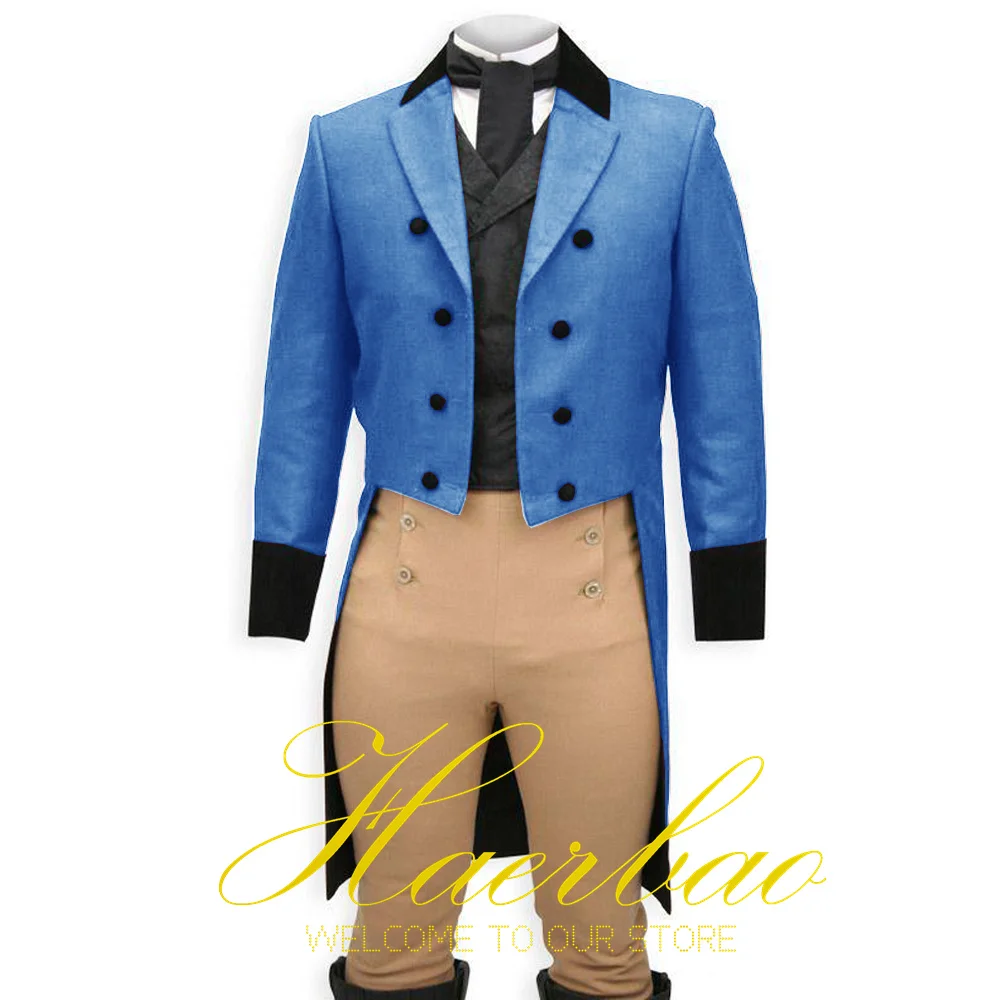 Men's Tuxedo Wedding Long Jacket Pants Vest Three-Piece Suit Formal Male Tailored Clothes Groom Suits