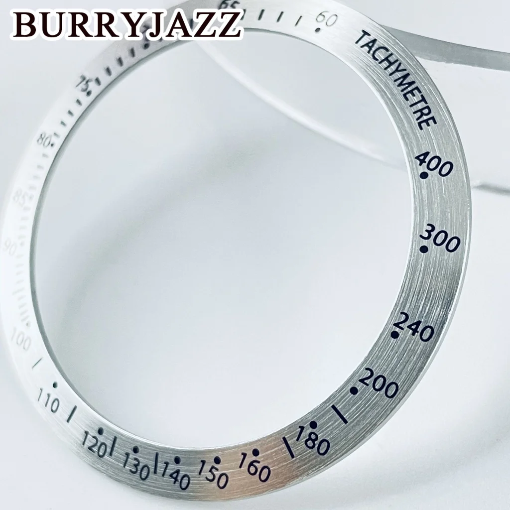 BURRYJAZZ 38MM Chronograph Indices Function Sloping Bezel Insert SUB Diving GMT Watch Insert Watch Replace Aluminum Bezel
