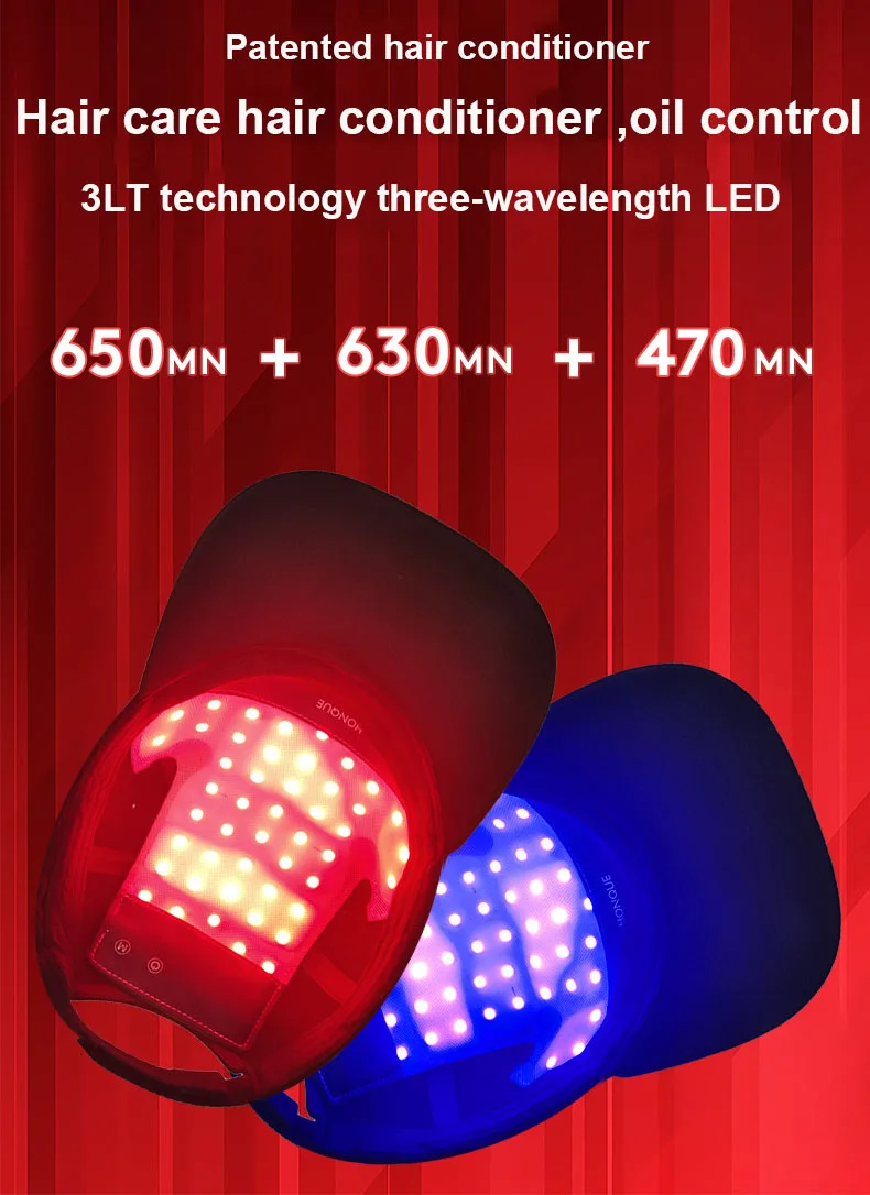 Zongkung เครื่องนวดหนังศีรษะสีแดง, เครื่องปลูกผมหมวก LED ช่วยลดอาการปวดหัวเครื่องปลูกผม