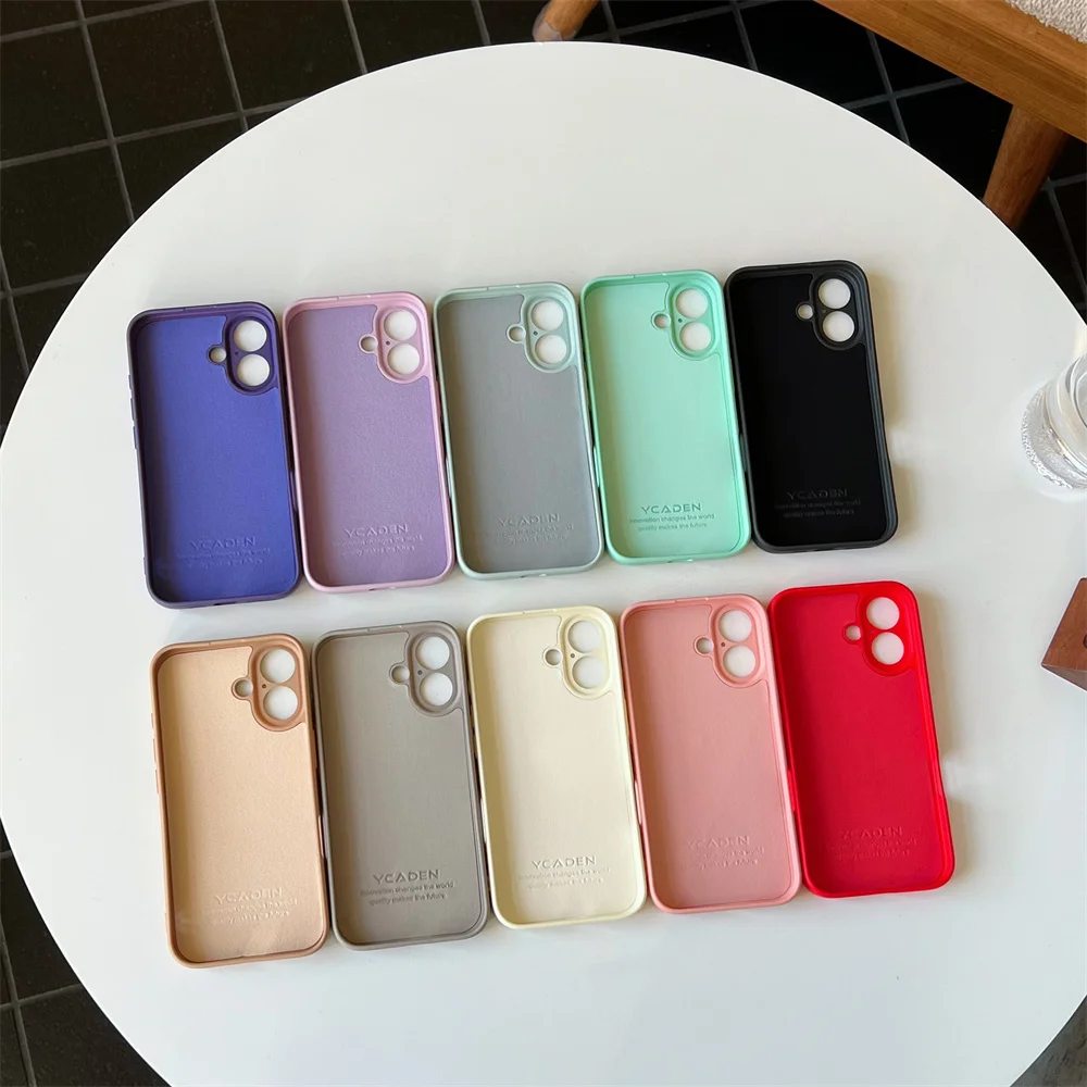 Solid Color Liquid Silicone Case for iPhone 17 Pro Max/16 Plus/15/14/13/12/11/XR/8 Plus/7/SE2 Soft Lining Cover Funda iPhone 17