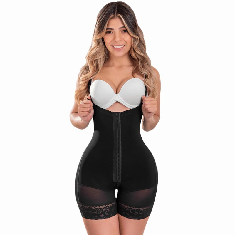 Hour Glass Body Shaper Tummy Control Shapewear Girdle Maximum Abdomen Waist and Hips One-breasted Front ClosureLace Fajas imelda may 11 past the hour cd