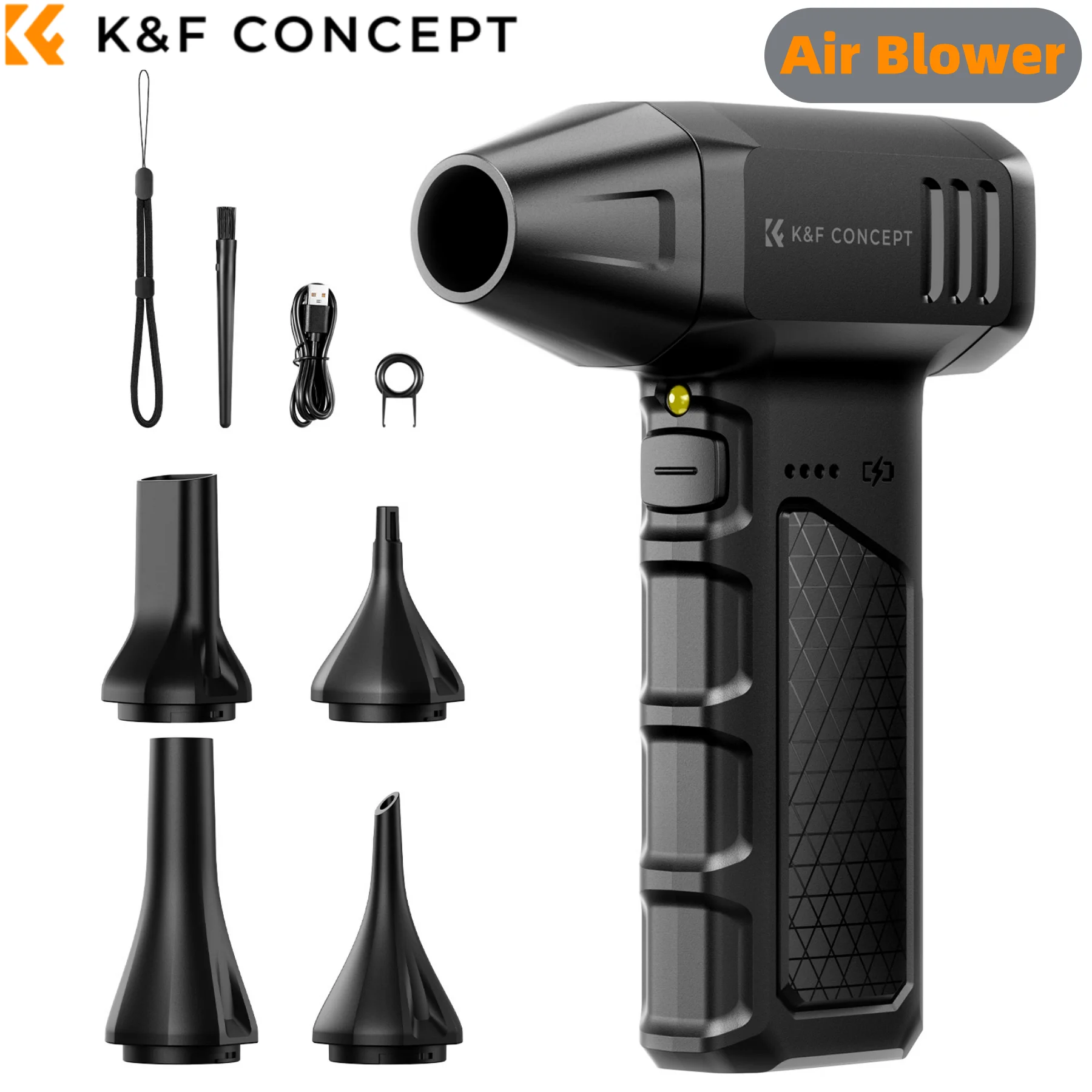 K&F CONCEPT 110000RPM Elektrische Luchtblazer Krachtige Turbo Jet Fan Persluchtstofblazer voor PC-toetsenbord, camera, lens, stofreiniger