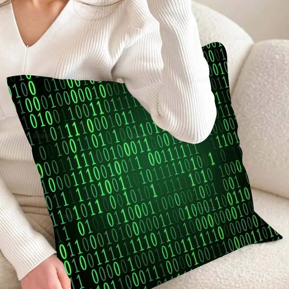 Binary Code The Matrix Program Chart Game Film Kissenbezug Zoll Farmhouse Decor Dekokissenbezüge für Couch-Dekorationen – Detail 4