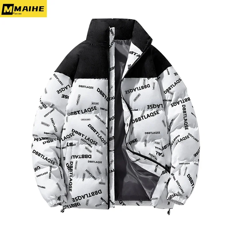 Normcore Men\'s Winter Jacket Thickened Plus-size padded cotton Coat Vintage street wear Standing collar Warm parka Men\'s fashion