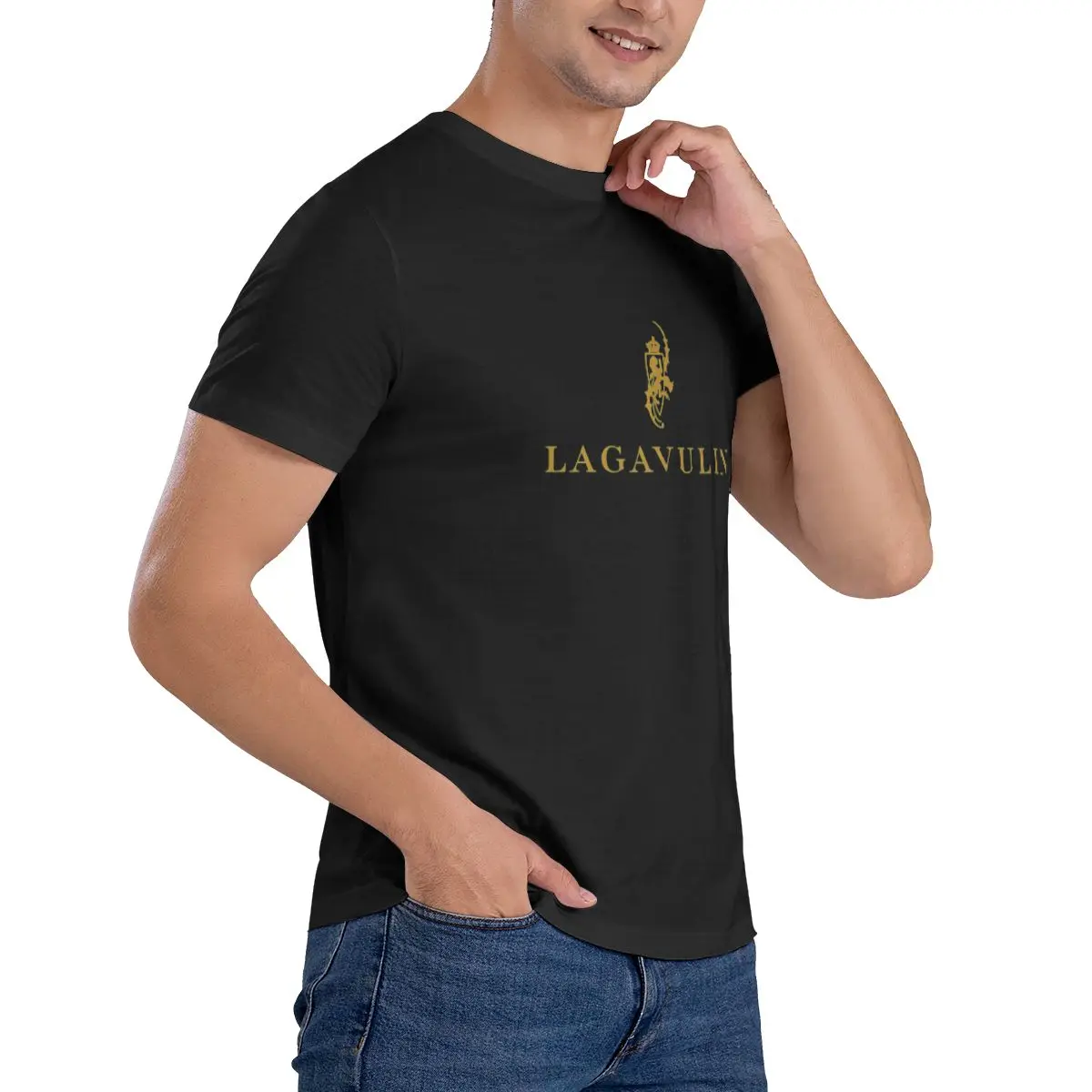 NEW Lagavulin Single Malt Whisky DRINGS T-shirt Men Print Round neck T-shirt Summer Fashion Short Sleeve Cotton T Shirt