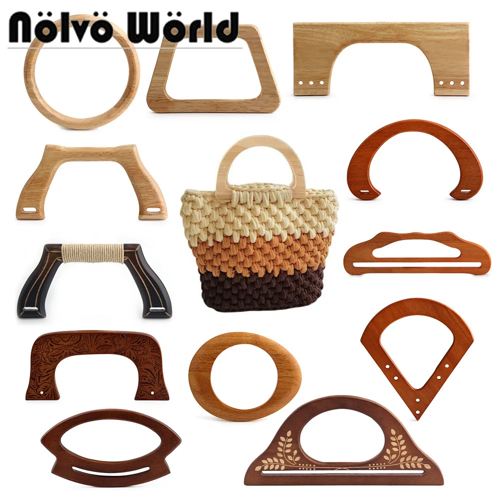 2/4/10PCS Bag Arch Shape Removable Sewing Handle Crossbody Bag Solid Wood U-Shaped Handle Frame DIY Accessories