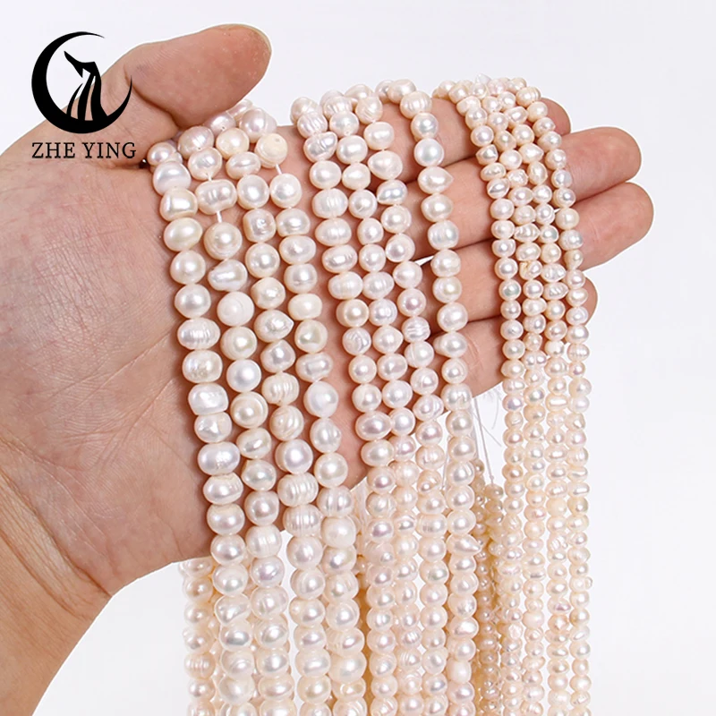 Zhe Ying Pink Potato Freshwater Pearl Loose Natural Mother of Pearl Beads for Bracelet Necklace Earring DIY Jewelry Making