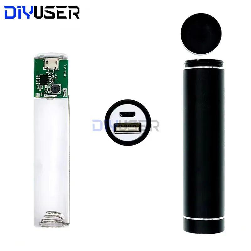 Diyuser Metall Power Bank DIY Kit Aufbewahrung koffer Box kostenlos Schweiß anzug 1x18650 Batterie 5v 1a USB externes Ladegerät Smartphone