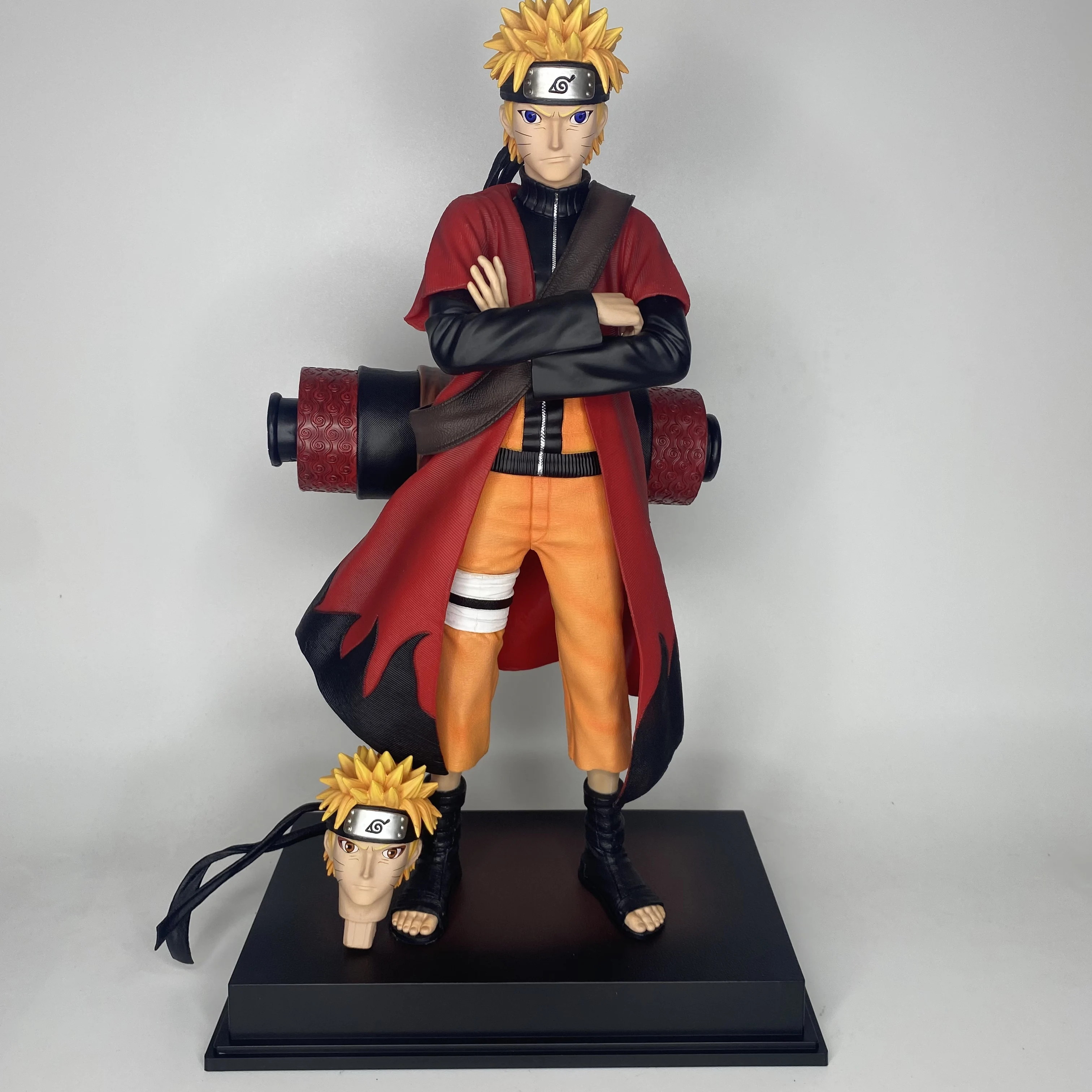 

2026 Naruto 45cm Standing Posture Anime Figure Dual Head Interchangeable Oversized Premium Painted Collectible Model Figurine