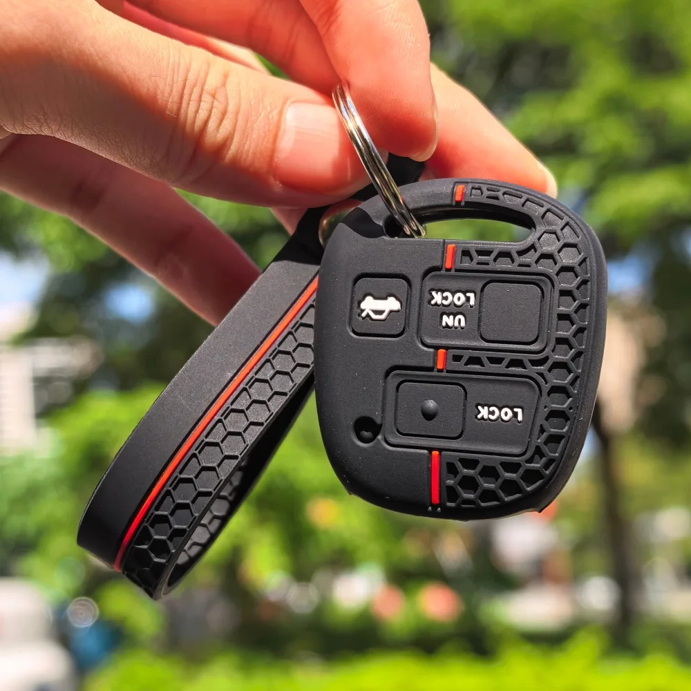Funda de silicona para llave de coche, funda de piel para TOYOTA CAMRY RAV4 Corolla PRADO YARIS Tarago para llavero LEXUS