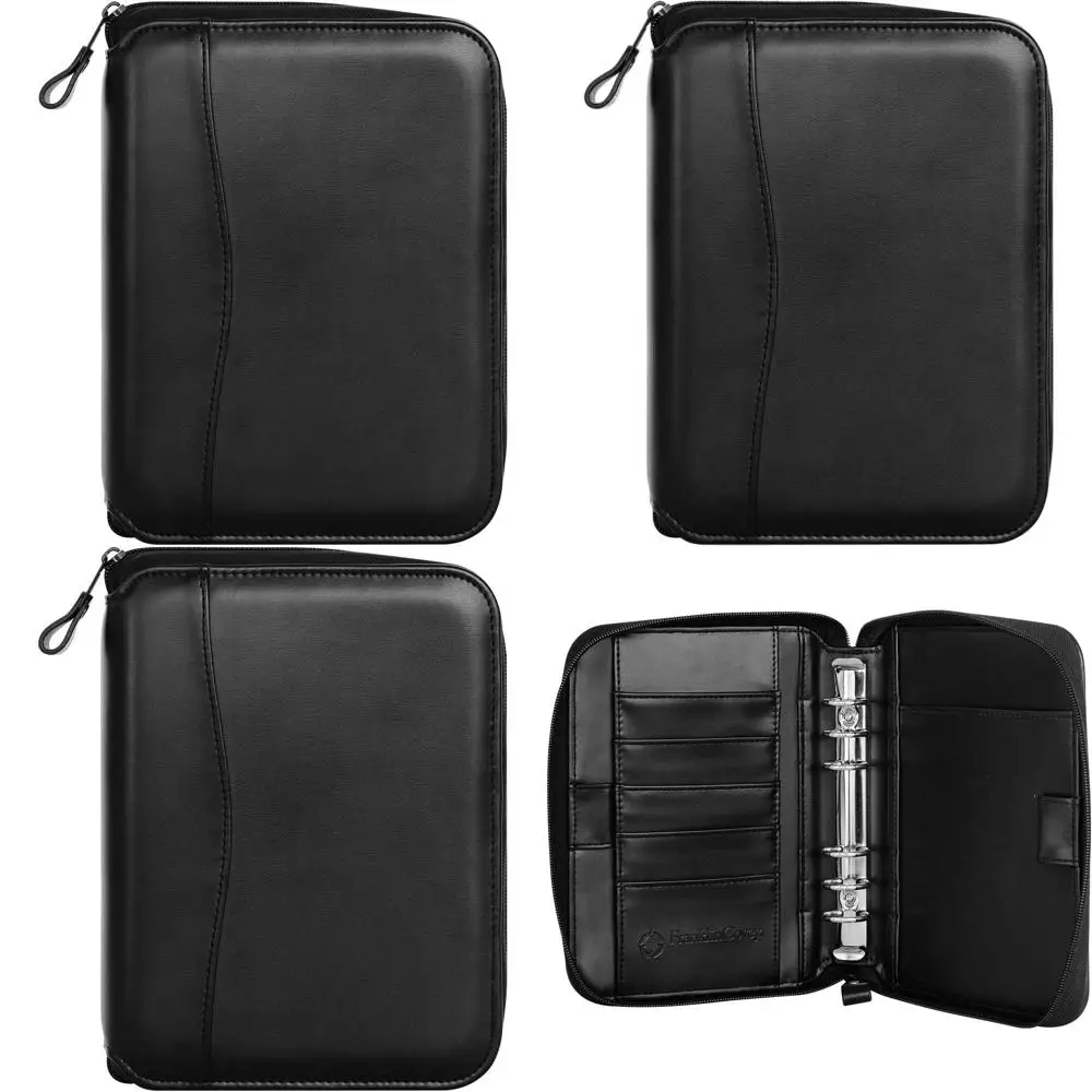 

Compact Leather-Like Zippered Planner with Ring Binder