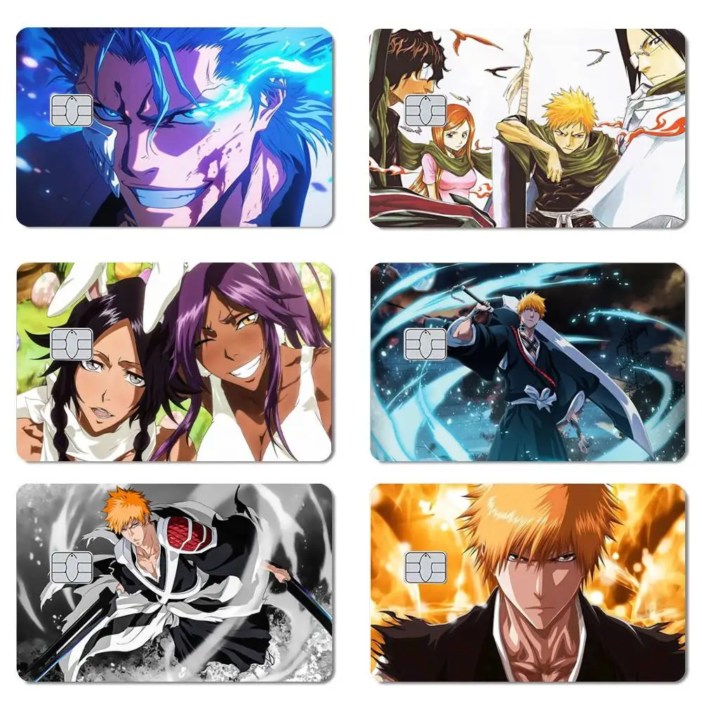 Anime Bleach PVC HD Matte Film Skin Aufkleber für kleine Chip-Debit-/Bank-/Kreditkarten, wasserdichter Dekoraufkleber, Geschenk für Freunde