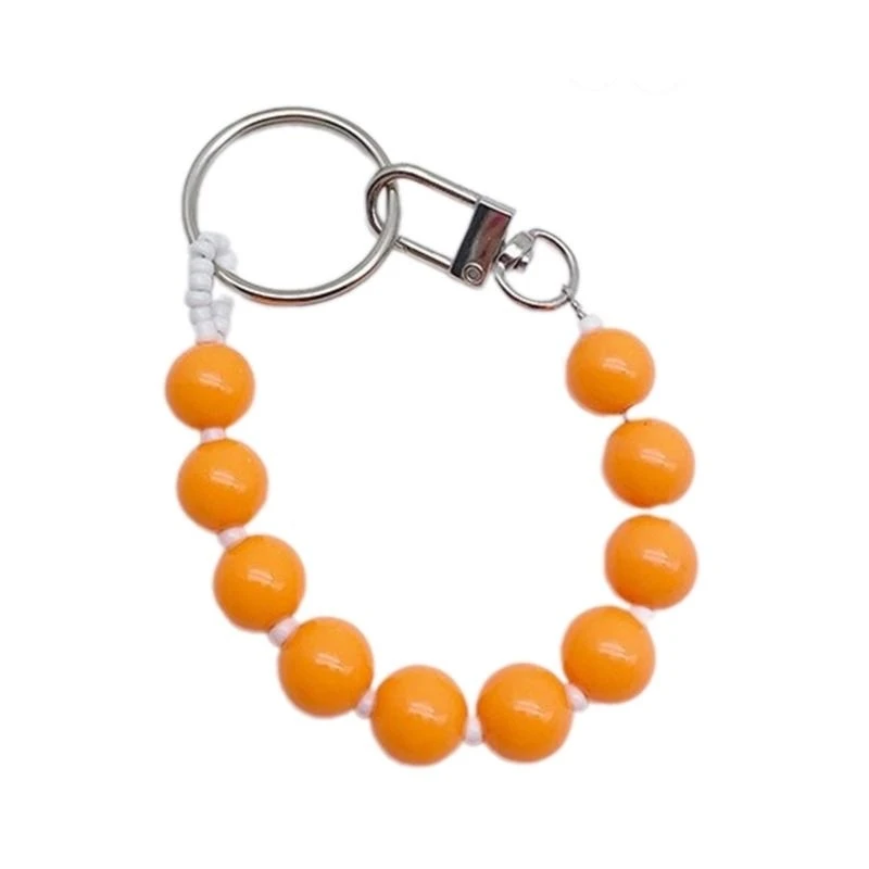 

Eye Catching Colorful Beaded Pendant Vibrant Phone Charm Keychain Keyring Decoration Accessory for Personalized
