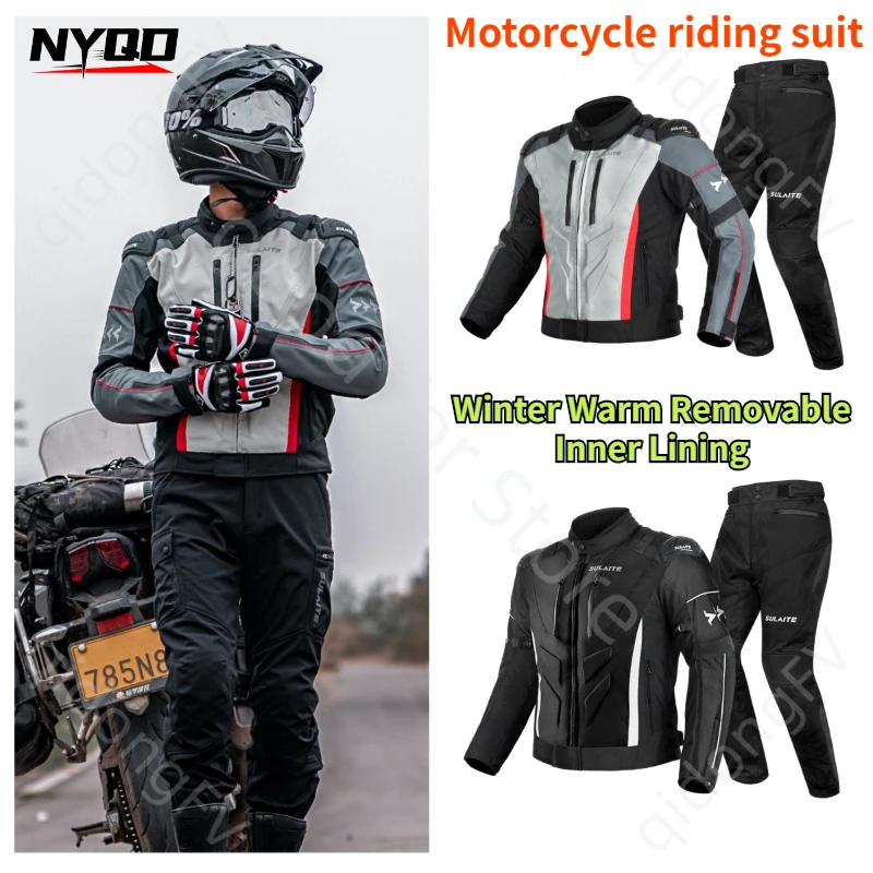 Motorcycle Cycling Suit Winter Set Motorcycle Cycling Racing Rally Detachable Lining Suit Outdoor Cycling Pants