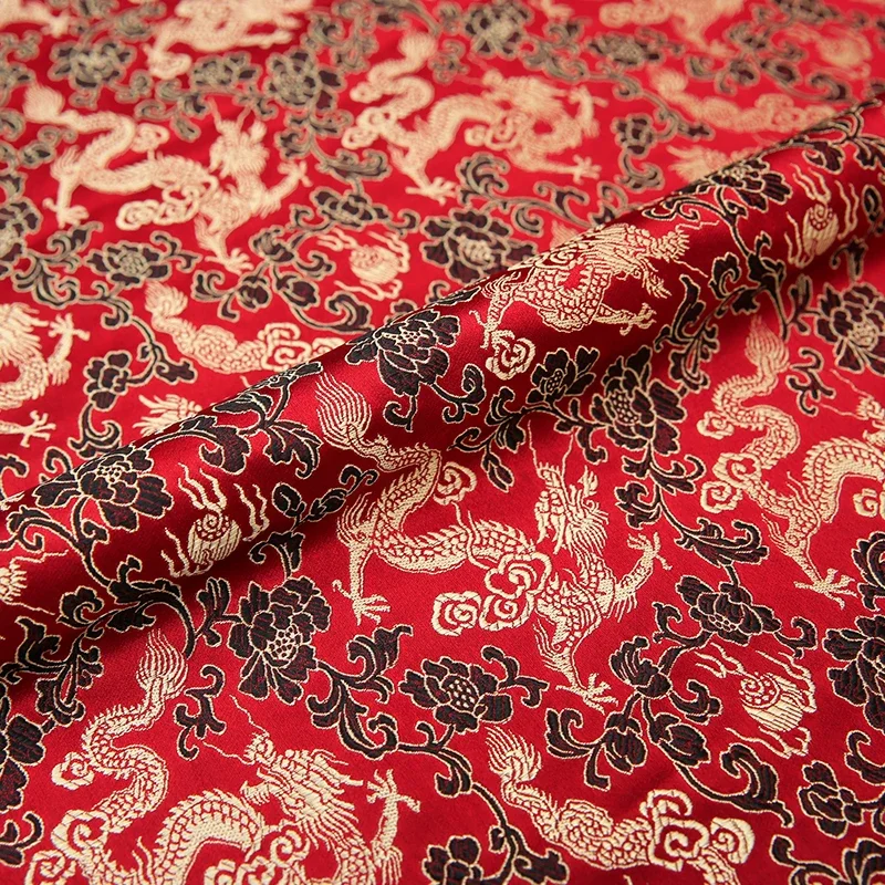 250*75cm Brocade Fabric Chinese Dragon Pattern Fabric Cloth for Sewing DIY Decoration Upholstery Material Width 75cm