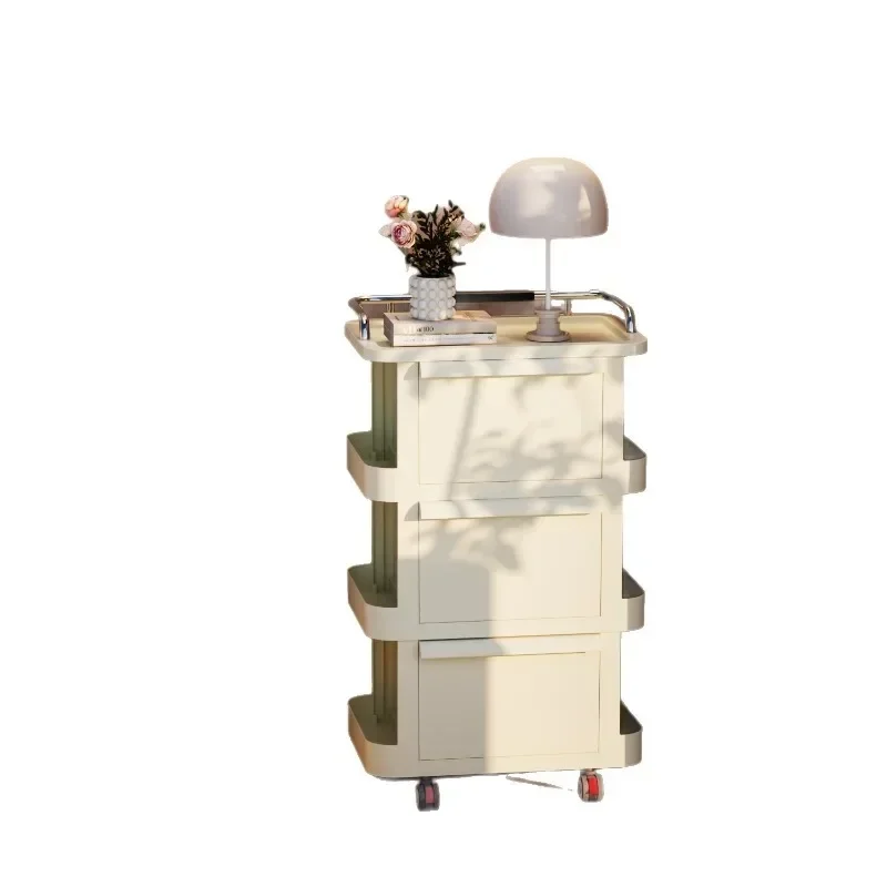 Light luxury trolley shelf drawer storage cabinet multi-functional snack storage rack removable bedroom bedside table