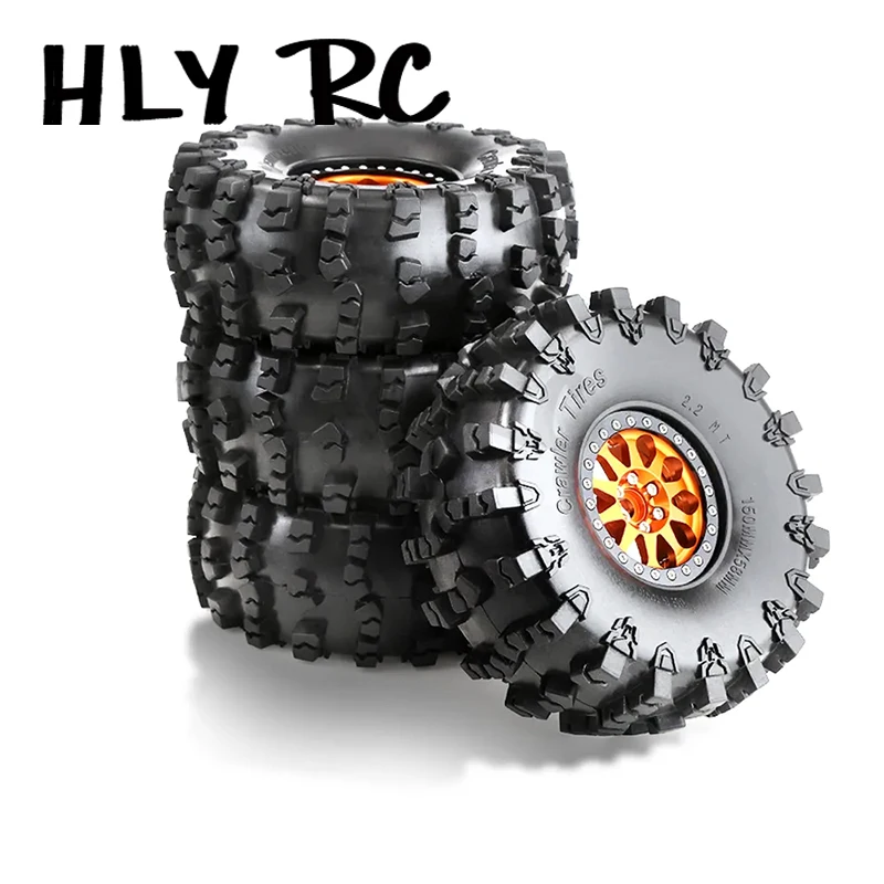 

4pcs 2.2 Inch Beadlock 10-Spokes Wheel Rims & Rubber Tire for 1/10 RC Crawler Axial SCX10 RBX10 Wraith 90048 90018 Traxxas TRX4