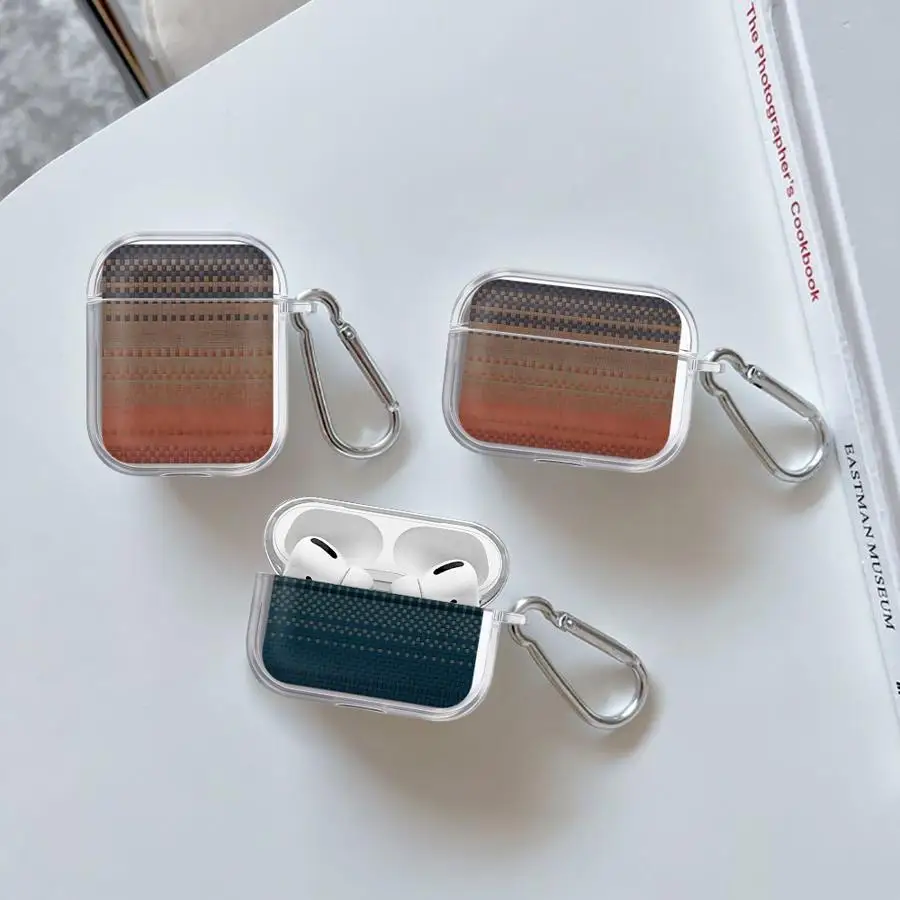 

Case For Airpods 1 2 4 Pro2 3 Pro3 Pro Clear Earphone Cases Cover Cool Carbon Fiber Pattern