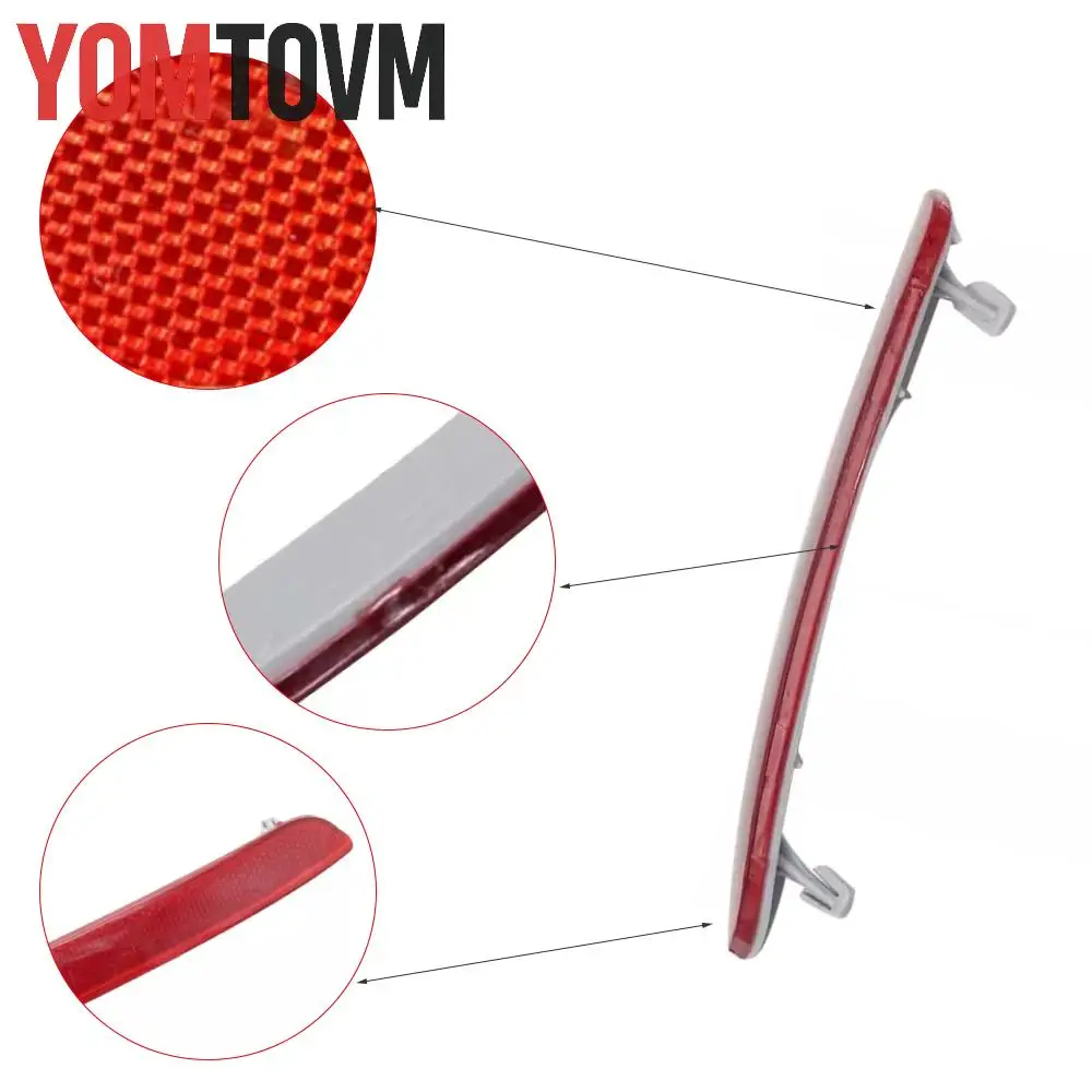 2Pcs Red Rear Bumper Reflector ABS Exterior Car Accessories for VW Jetta V Mk5 Sedan 2006-2011 Left/Right 1K5945105 1K5945106