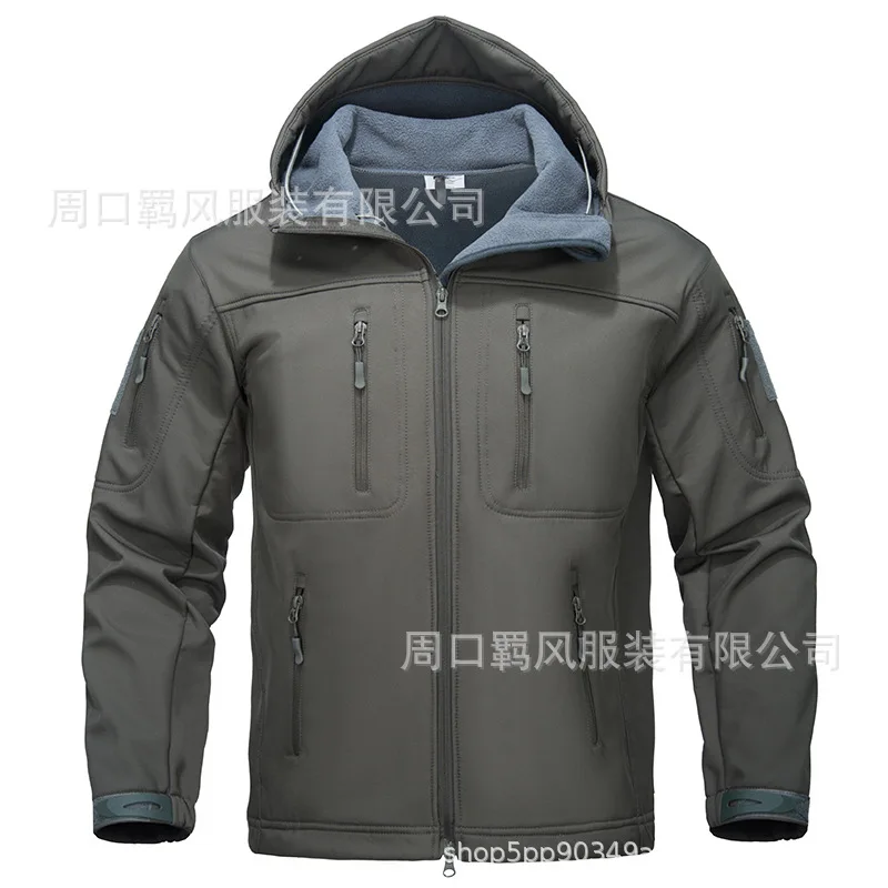 Winter New Fashion Men's Solid Color Camping Hiking Jackets Male Casual Trendy Simple Basic Hooded 2 Piece Sets Clothes Coats
