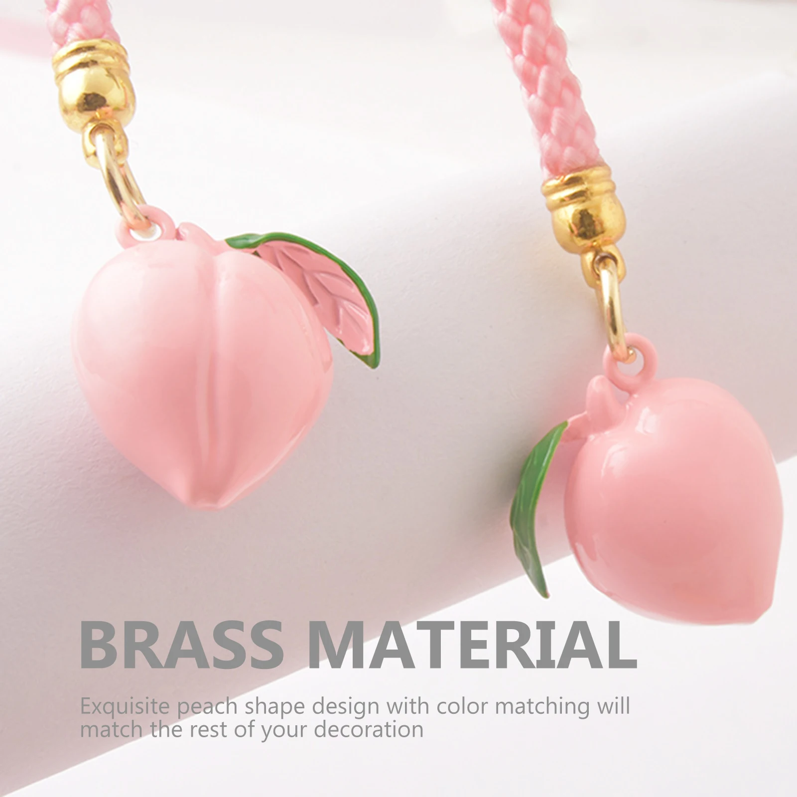 

10pcs Peach Bell Accessories Amulet Diy Bells Portable Craft Charm Festival Decoration Brass Xmas Bell Handcrafted