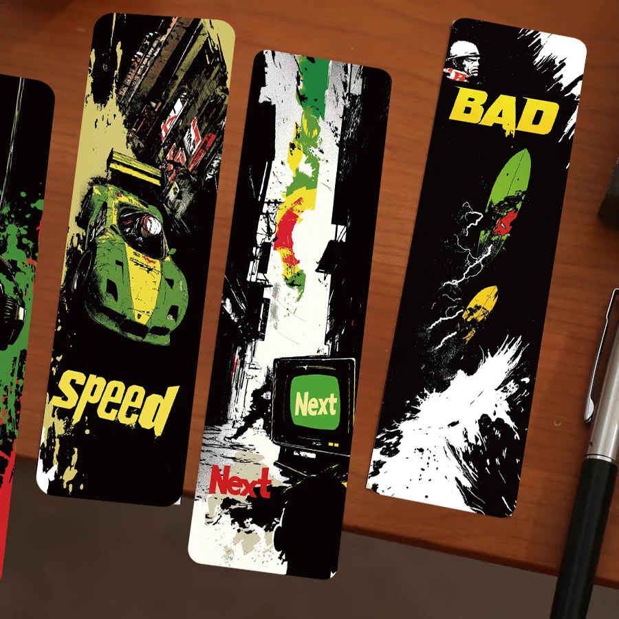 30PCS Punk Rock Album Bookmarks Pages Book Mark Cartoon Printing Annotated Notebook Clip Creative Unique Durable Gifts
