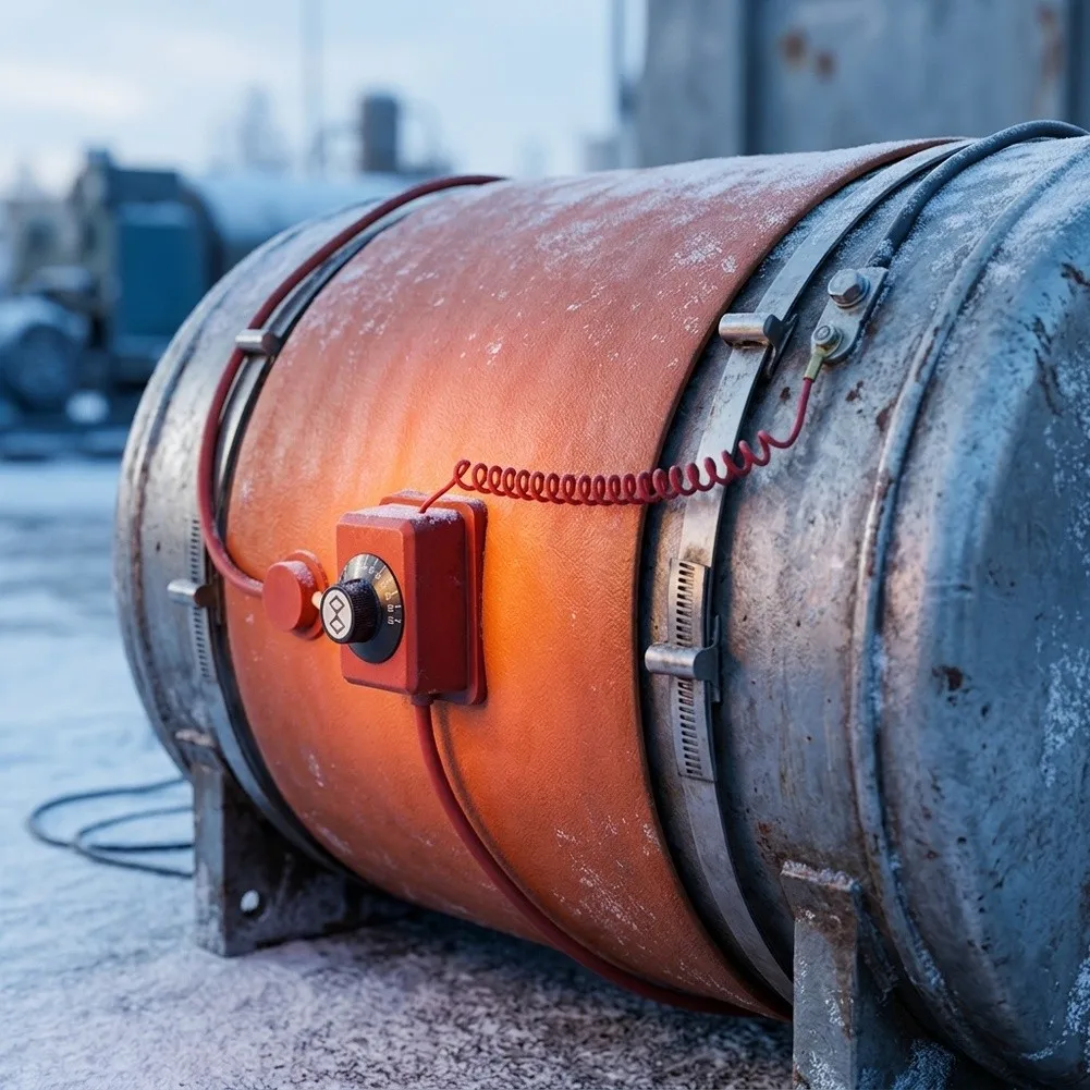 1500W Silicone Drum Heating Wrap for 55 Gallon Drums Adjustable Temperature Range 30-150C Compact 1.5 Inch Thickness