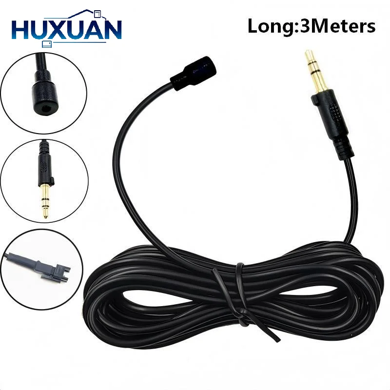 3 Meter 3.5mm Male To Female Audio Extension Cable Car Audio Microphone Clip Jack Plug Stable Transmission For Car DVD Radio