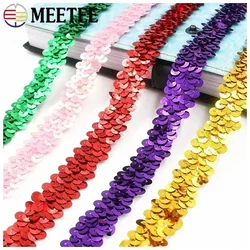 5/10/25 metri Meetee 2cm paillettes nastri di pizzo Strech oro argento finiture elastiche per abito da ballo Paillette accessori per cucire fai da te