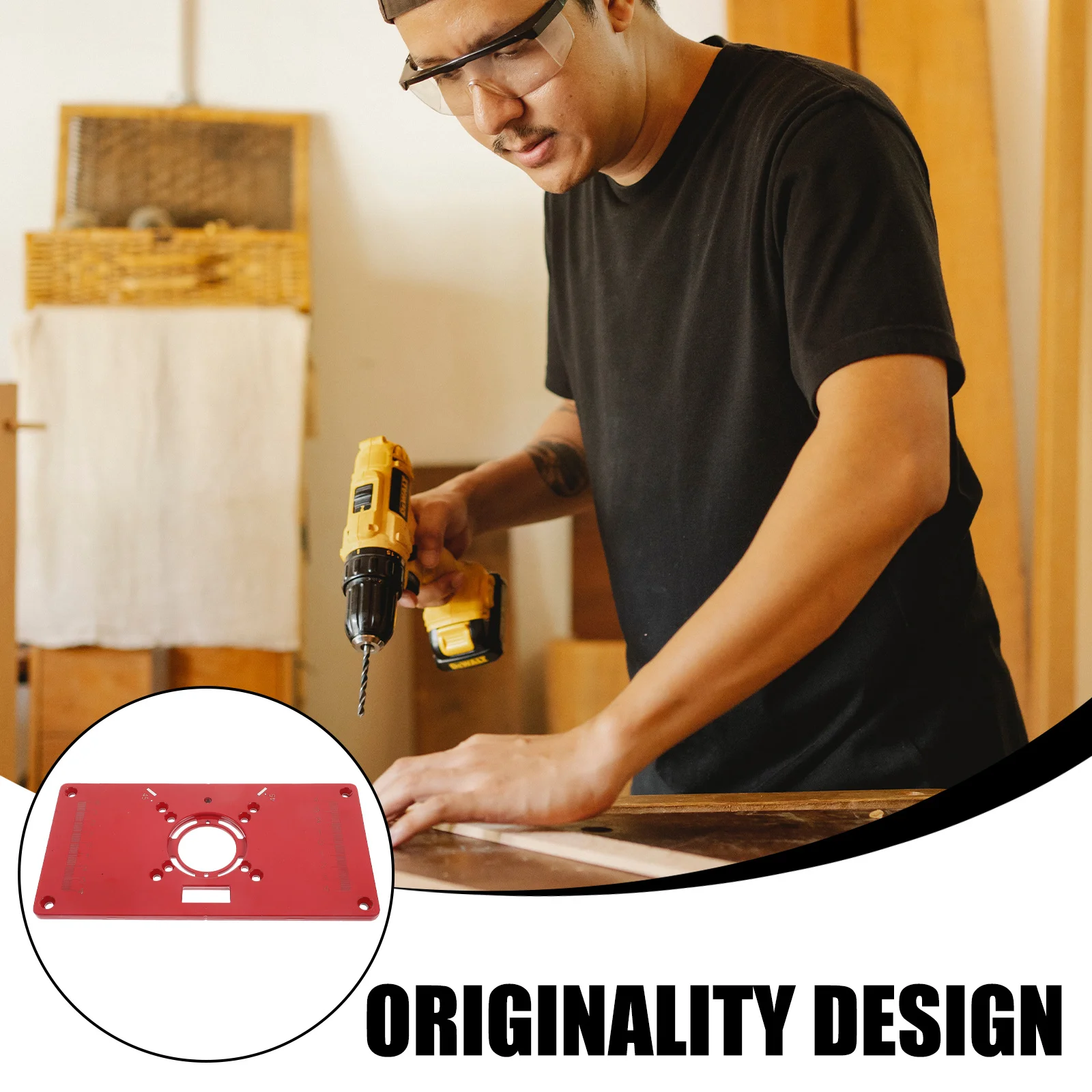 

Aluminum Router Table Insert Plate Wood Machine Woodworking Bench Trimming Plate Electric Powered Invert Boards Slot Drill